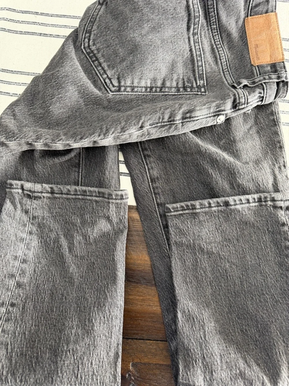 Madewell Washed Gray High-Rise Straight curvy Jeans